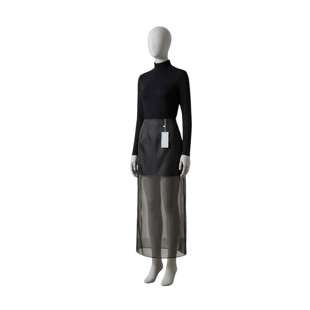 Elegant Antonio Melani Black Organza Maxi Skirt NWT Size 14